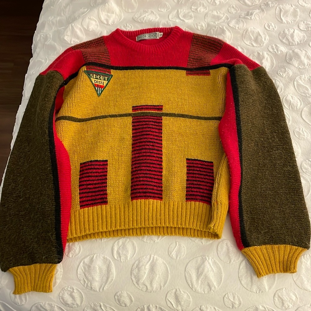 Vintage Red and Brown Sweater